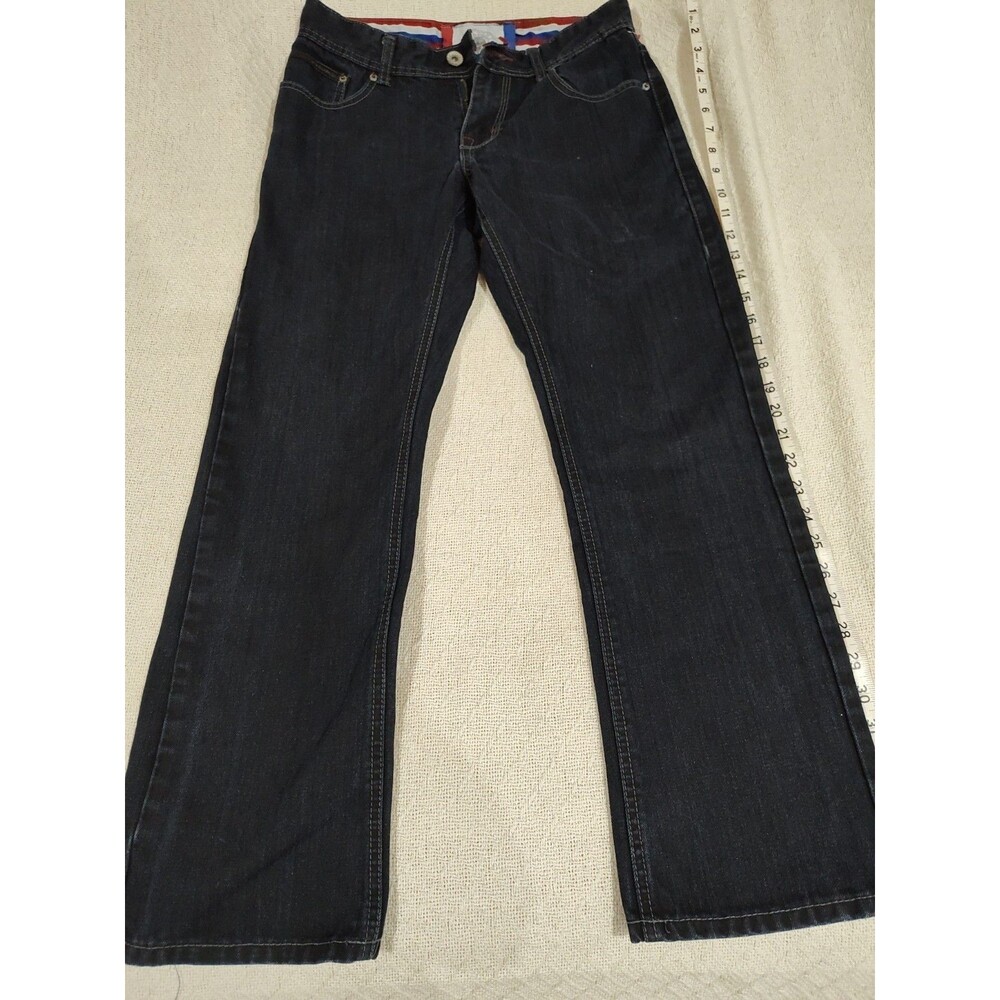 Platini 30x30 Cougar Jeans Dark Wash Denim Leather Strip Pocket (649)